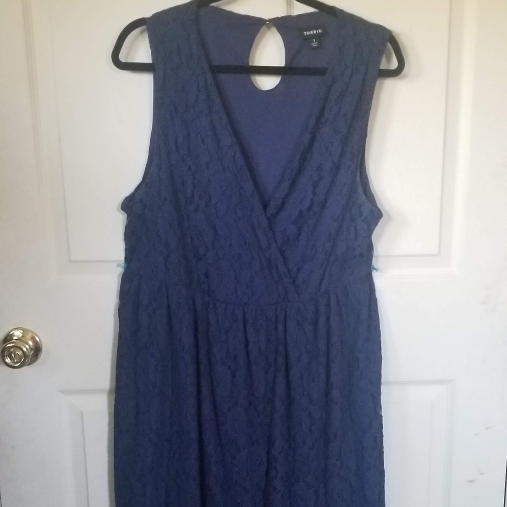 Torrid Navy blue lace formal dress